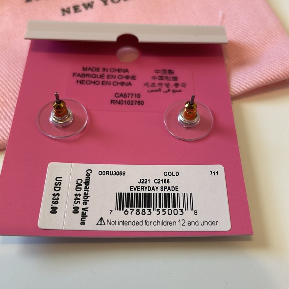 NWT Kate Spade everyday spade metal studs - Picture 4 of 7